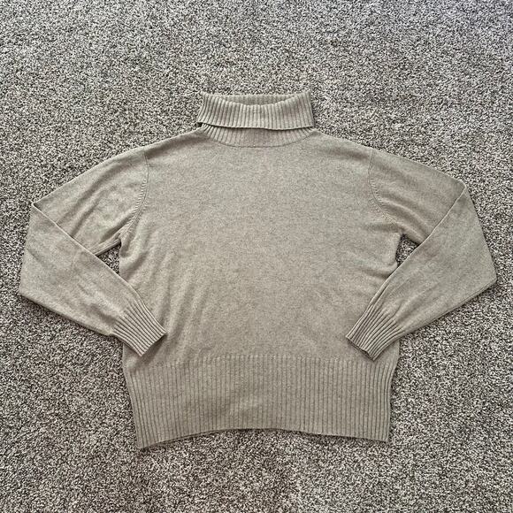ZZ Silk vintage cream tan turtleneck knit sweater size M - Picture 6 of 12